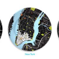 12 Inch Porcelain City Plates