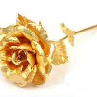 24k Dipped Gold Rose Foil Flowers