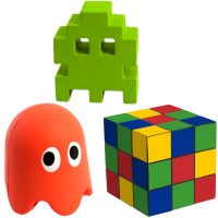 80's Stressballs - Pacman, Space Invaders, Rubik's Cube