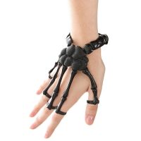 Black Skeleton Hand Ring Stretch Bracelet