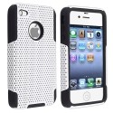 Black Skin White Meshed Plastic Hybrid Case