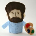 Bob Ross Hand Made Finger Puppet