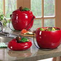 Ceramic Apple Shaped Compost Crock
