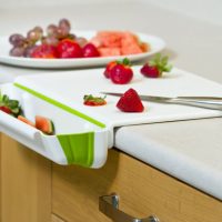 Counter Edge Cutting Board with Scrap Bin