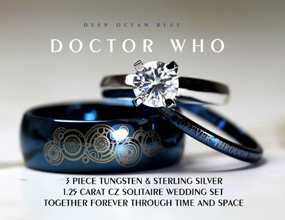 Steampunk wedding ring sets