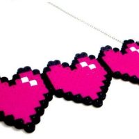 Gamer Hearts 8 Bit Heart Necklace