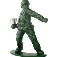 Green Army Guy Candle Holder