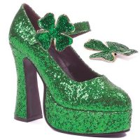 Green Sparkle Sexy St. Patty's Day platform shoes