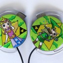 Hand-Painted Zelda and Link Earphones