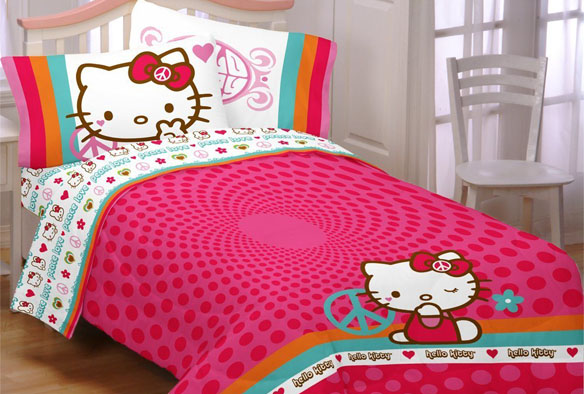 Hello Kitty Peace Kitty Bed Set | GeekAlerts