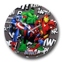 Marvel Heroes Background Noise Glass Clock