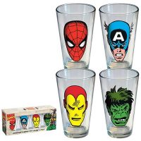 Marvel Heroes Faces Pint Glasses 4-Pack