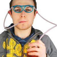 Neon Drinking Straw Sunglasses