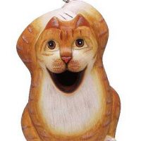 Opened Mouth Cat Birdhouse