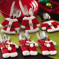 Santa Claus & Mrs. Claus Silverware Place Setting Holders