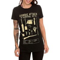 Shaun Of The Dead Zombie Attack Survival Kit Girls T-Shirt