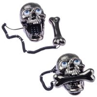 Skull Skeleton Corded Telephone