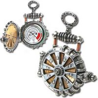 Solar Powered Turbine Steampunk Fob Watch