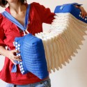 Soundless fabric accordion pillow