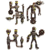 Steampunk Robot Fridge Magnet Sets