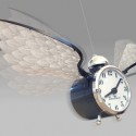 Time Flies Flying Novelty Clock