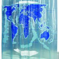 World  Shower Curtain on World Map Shower Curtain