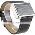 Blue LED Watch with Leather Band