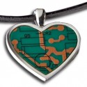 Circuit Board Heart Necklace