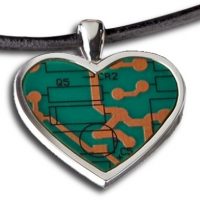 Circuit Board Heart Necklace