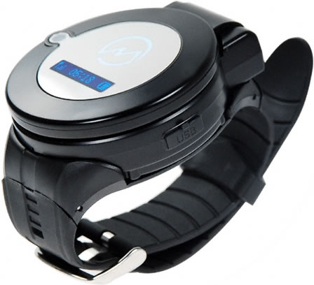 1GB Clamshell Cell Phone Watch with Bluetooth