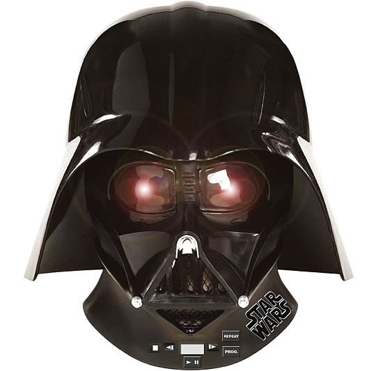 Still, this black and shiny gizmo, shaped like Darth Vader's helmet, 
