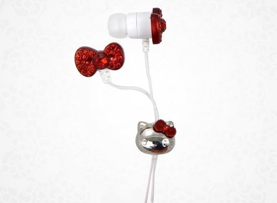 Hello Kitty In-Ear Headphones with Red Bow. Hello Kitty Headphones