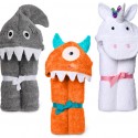 Monster, Shark and Unicorn Kids Hooded Towels