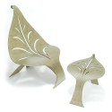 Cricket Forge Leaf Bench and Table Set