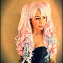 pink and blue Cosplay LolitaWig with Pony Tails