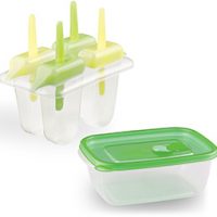 Includes 4 Popsicle Molds and Dessert Storage Container