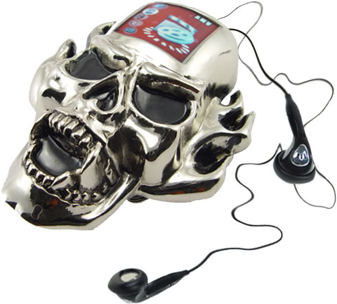  Player Accessories on Human Skull Mp3 Player Belt Buckle With Leds   Geekalerts