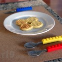 Snack and Stack Building Block Utensil Set
