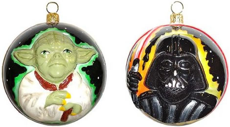 Yoda & Darth Vader Polonaise Glass Christmas Ornament