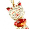 Crystal Cat USB Flash Drive Necklace