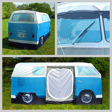 The VW Camper Van Tent has a capacity of four people and measures 3 meters 