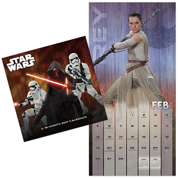 2017 Star Wars The Force Awakens Wall Calendar