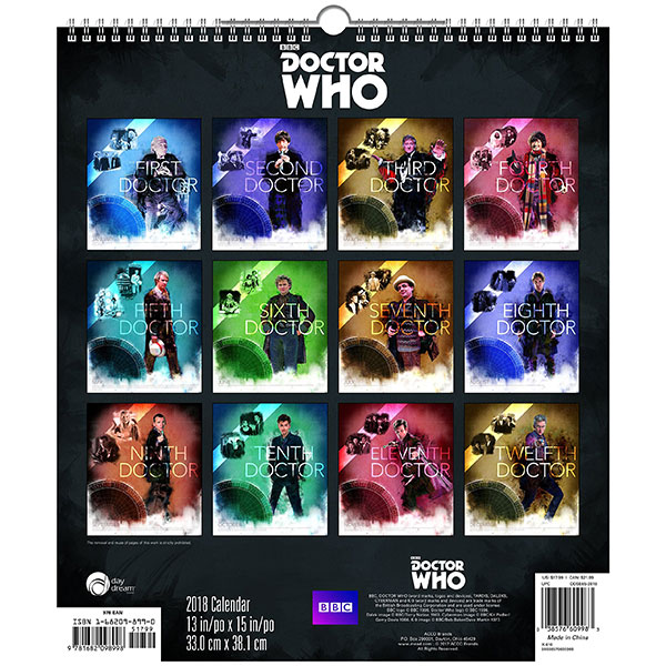 2018 Doctor Who Poster Calendar
