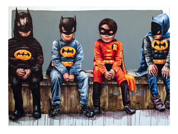 3 Bats and a Bird Art Print