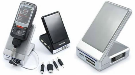 Mobile Phone Stand with USB Hub and Card Reader