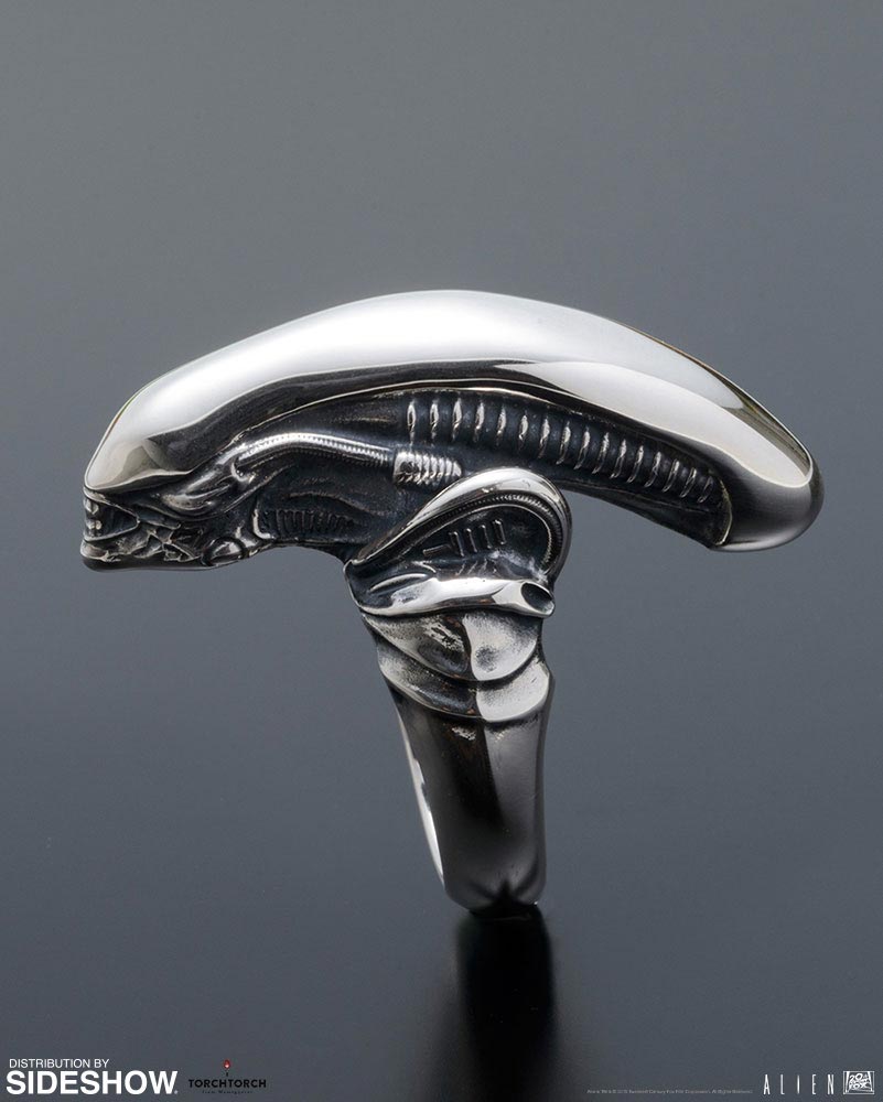 Alien biomechanical 925 SILVER RING with your size up for order fan art 