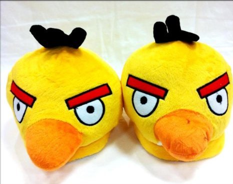 Yellow Angry Birds Plush Slippers