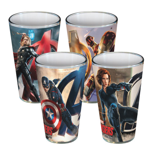 Avengers Age of Ultron Poses 16 oz. Pint Glass 4-pack