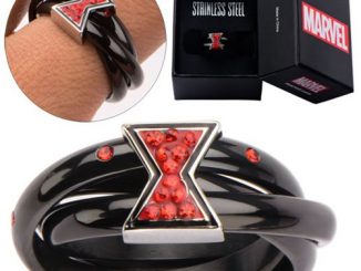 Avengers Black Widow Symbol Red Bling Gems Ring