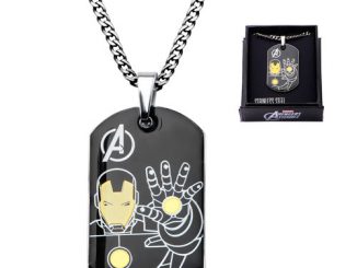 Avengers Iron Man Steel Dog Tag and Chain Necklace